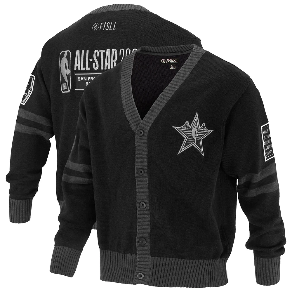 Unisex FISLL Black 2025 NBA All-Star Game Full-Button Cardigan Sweater
