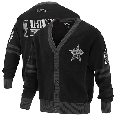 Unisex FISLL  Black 2025 NBA All-Star Game Full-Button Cardigan Sweater