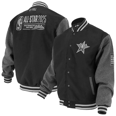 Unisex FISLL  Black 2025 All-Star Game Full-Snap Varsity Jacket