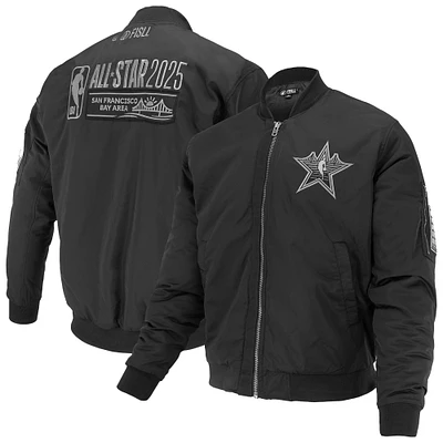 Unisex FISLL  Black 2025 All-Star Game Full-Snap Flight Jacket