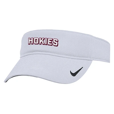 Men's Nike White Virginia Tech Hokies 2025 On-Field Ace Performance Adjustable Visor