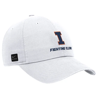 Men's Nike White Illinois Fighting Illini 2025 On-Field Club Adjustable Hat