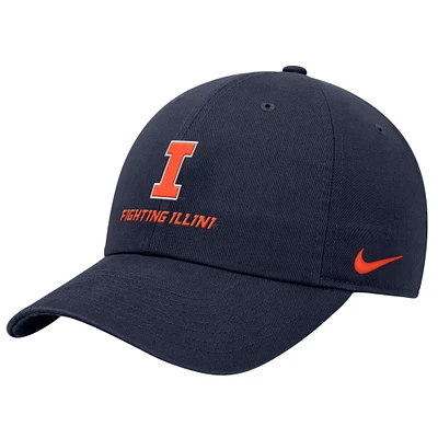 Men's Nike Navy Illinois Fighting Illini 2025 On-Field Club Adjustable Hat