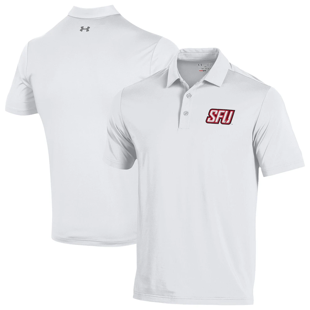Men's Under Armour  White Saint Francis Red Flash Performance Playoff Polo