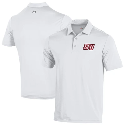 Men's Under Armour  White Saint Francis Red Flash Performance Playoff Polo