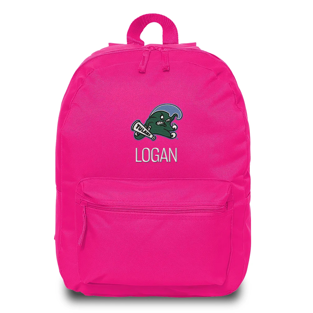 Chad & Jake Pink Tulane Green Wave Personalized Backpack