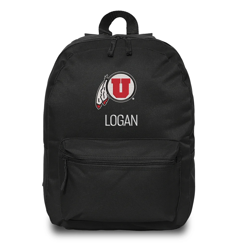 Chad & Jake Black Utah Utes Personalized Backpack