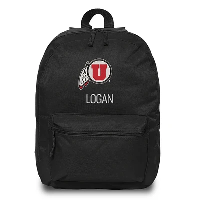 Chad & Jake  Black Utah Utes Personalized Backpack