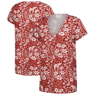 Women's Smith & Quinn Crimson Alabama Tide Blake V-Neck T-Shirt