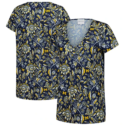 Women's Smith & Quinn  Navy Michigan Wolverines Blake V-Neck T-Shirt