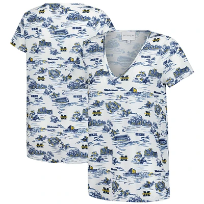 Women's Smith & Quinn  White Michigan Wolverines Blake V-Neck T-Shirt