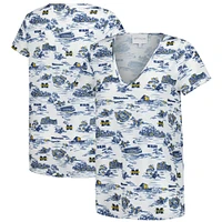 Women's Smith & Quinn  White Michigan Wolverines Blake V-Neck T-Shirt