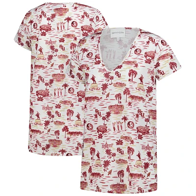 Women's Smith & Quinn White Florida State Seminoles Blake V-Neck T-Shirt