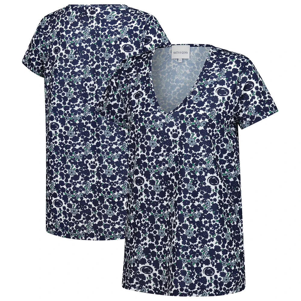 Women's Smith & Quinn Navy Penn State Nittany Lions Blake V-Neck T-Shirt