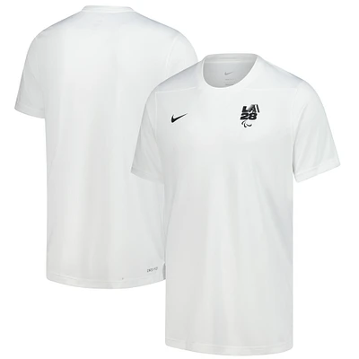 Men's Nike  White LA28 Paralympics Performance Coaches T-Shirt