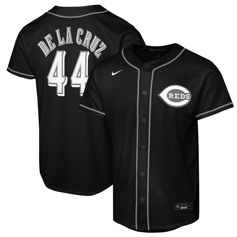 Youth Nike Elly De La Cruz Black Cincinnati Reds Lights Out Replica Player Jersey