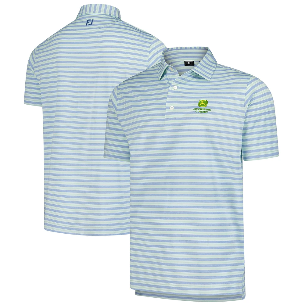 Men's FootJoy Light Blue John Deere Classic ProDry Heather Stripe Lisle Polo