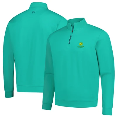 Men's FootJoy Green John Deere Classic Tonal Dot One-Quarter Zip Pullover