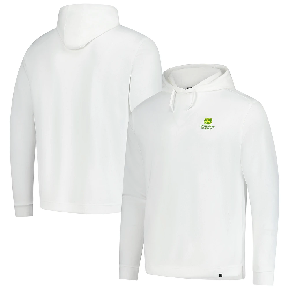 Men's FootJoy White John Deere Classic Lightweight Pullover Hoodie