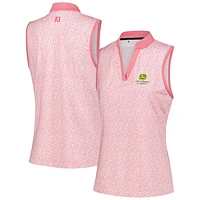 Women's FootJoy Pink John Deere Classic ProDry Printed Sleeveless Polo