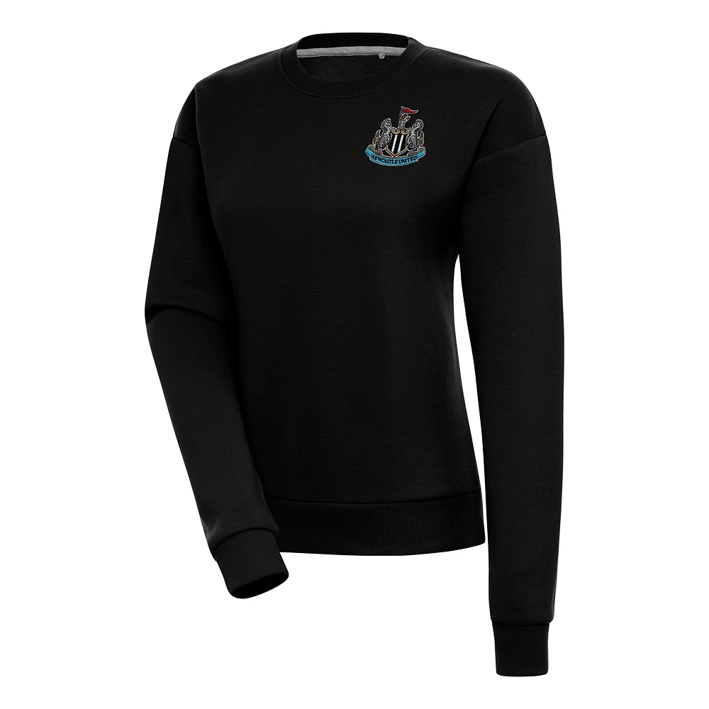 Women's Antigua Black Newcastle United Takeover Pullover Sweatshirt