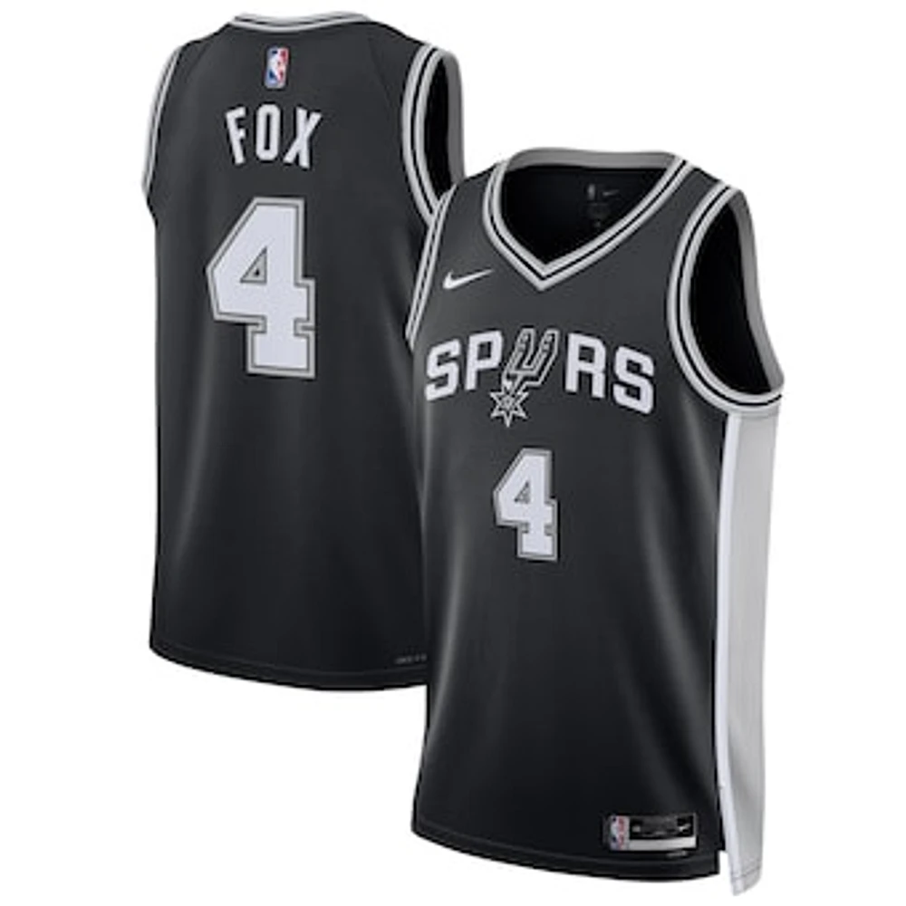 Unisex Nike De'Aaron Fox Black San Antonio Spurs Swingman Player Jersey - Icon Edition
