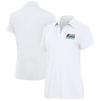 Women's Antigua  White NASCAR Chicago Street Race Era V-Neck Polo