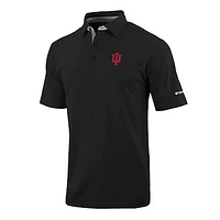 Men's Columbia Black Indiana Hoosiers Omni-Wick Even Lie Polo