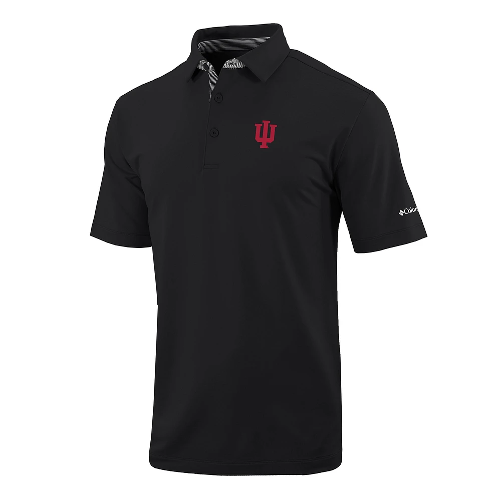 Men's Columbia Black Indiana Hoosiers Omni-Wick Even Lie Polo