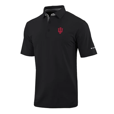 Men's Columbia Black Indiana Hoosiers Omni-Wick Even Lie Polo