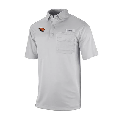 Men's Columbia Gray Oregon State Beavers Omni-Wick Flycaster Pocket Polo