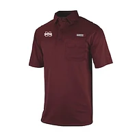 Men's Columbia Maroon Mississippi State Bulldogs Omni-Wick Flycaster Pocket Polo