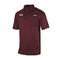 Men's Columbia Maroon Mississippi State Bulldogs Omni-Wick Flycaster Pocket Polo