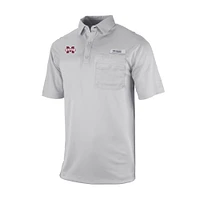 Men's Columbia Gray Mississippi State Bulldogs Omni-Wick Flycaster Pocket Polo