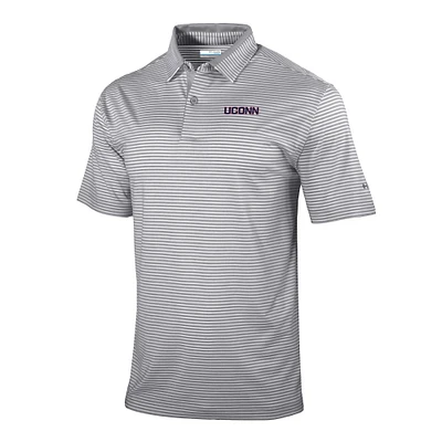 Men's Columbia Gray UConn Huskies Omni-Wick Golden Hills Polo