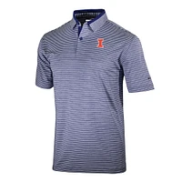 Men's Columbia Navy Illinois Fighting Illini Omni-Wick Golden Hills Polo