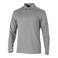 Men's Columbia Gray Vanderbilt Commodores Omni-Wick Pin High Long Sleeve Polo
