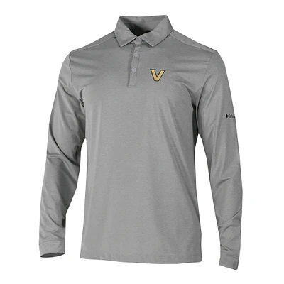 Men's Columbia Gray Vanderbilt Commodores Omni-Wick Pin High Long Sleeve Polo