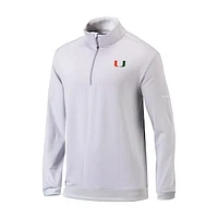 Men's Columbia Gray Miami Hurricanes Omni-Wick Even Lie Quarter-Zip Top