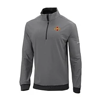 Men's Columbia Black Iowa State Cyclones Omni-Wick Even Lie Quarter-Zip Top