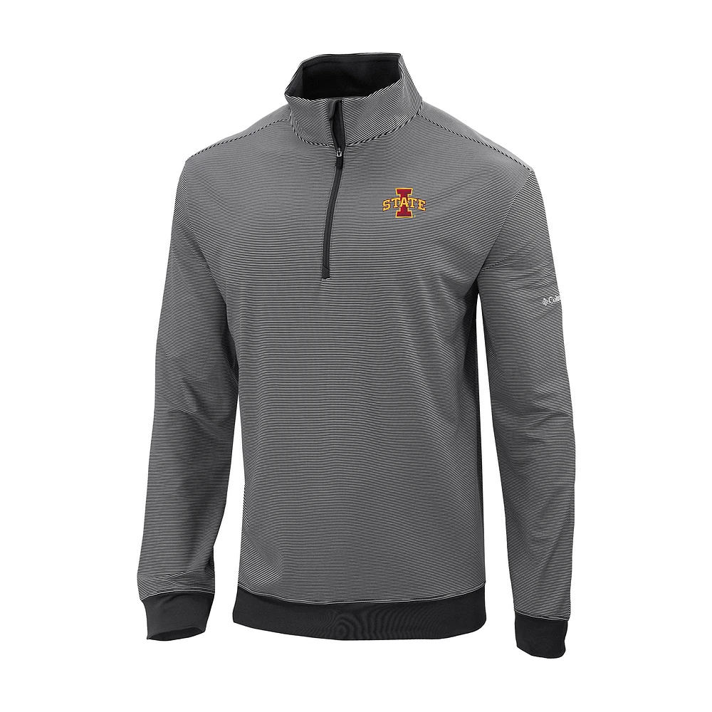 Men's Columbia Black Iowa State Cyclones Omni-Wick Even Lie Quarter-Zip Top