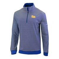 Men's Columbia Royal Pitt Panthers Omni-Wick Even Lie Quarter-Zip Top