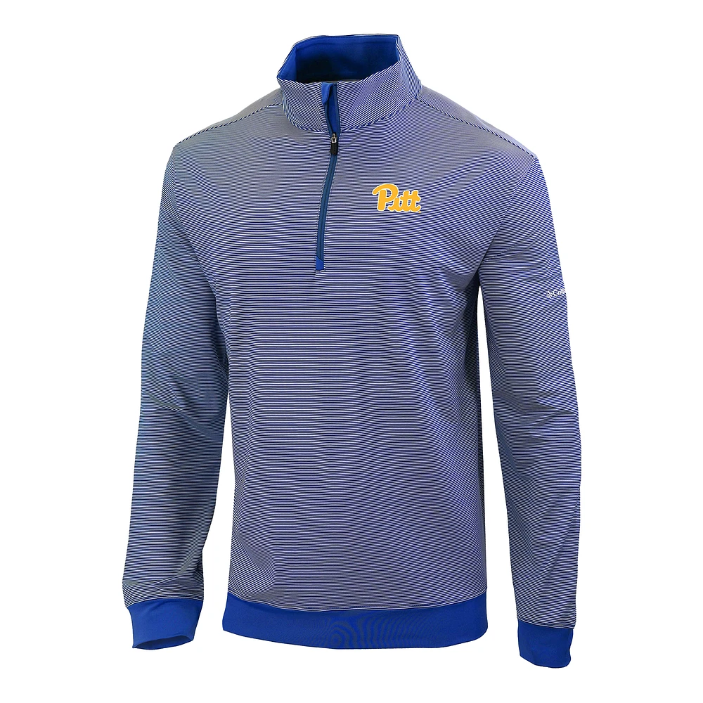 Men's Columbia Royal Pitt Panthers Omni-Wick Even Lie Quarter-Zip Top
