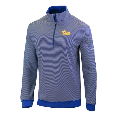 Men's Columbia Royal Pitt Panthers Omni-Wick Even Lie Quarter-Zip Top