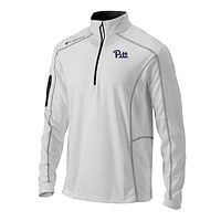 Men's Columbia White Pitt Panthers Omni-Wick Shotgun Quarter-Zip Pullover