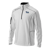 Men's Columbia White Pitt Panthers Omni-Wick Shotgun Quarter-Zip Pullover