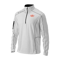 Men's Columbia White Oklahoma State Cowboys Omni-Wick Shotgun Quarter-Zip Pullover