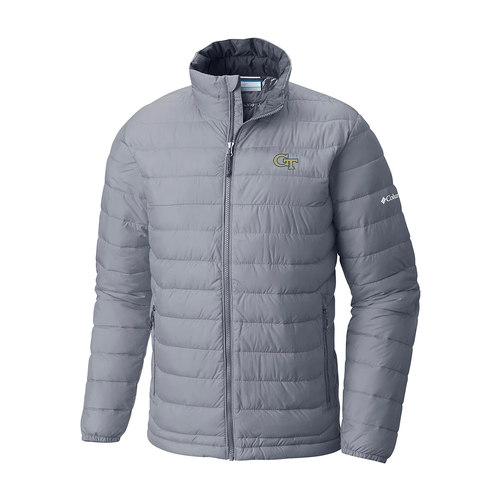 Men's Columbia Gray Georgia Tech Yellow Jackets Powder Lite Omni-Heat Reflective Full-Zip Jacket