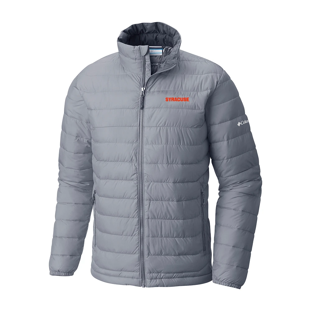 Men's Columbia Gray Syracuse Orange Powder Lite Omni-Heat Reflective Full-Zip Jacket
