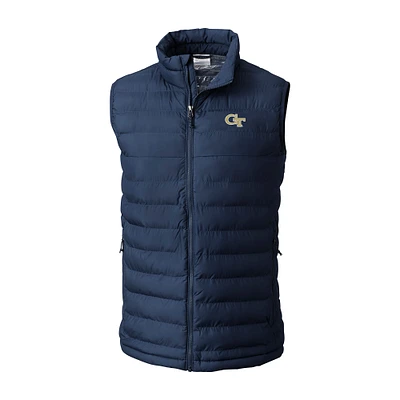 Men's Columbia Navy Georgia Tech Yellow Jackets Powder Lite Omni-Heat Full-Zip Vest